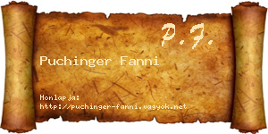 Puchinger Fanni névjegykártya